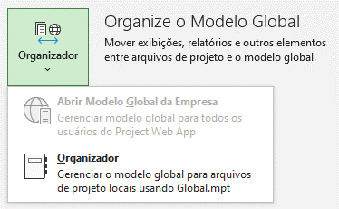 Project Professional Organizer Menu