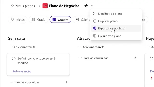 Export Plan to Excel