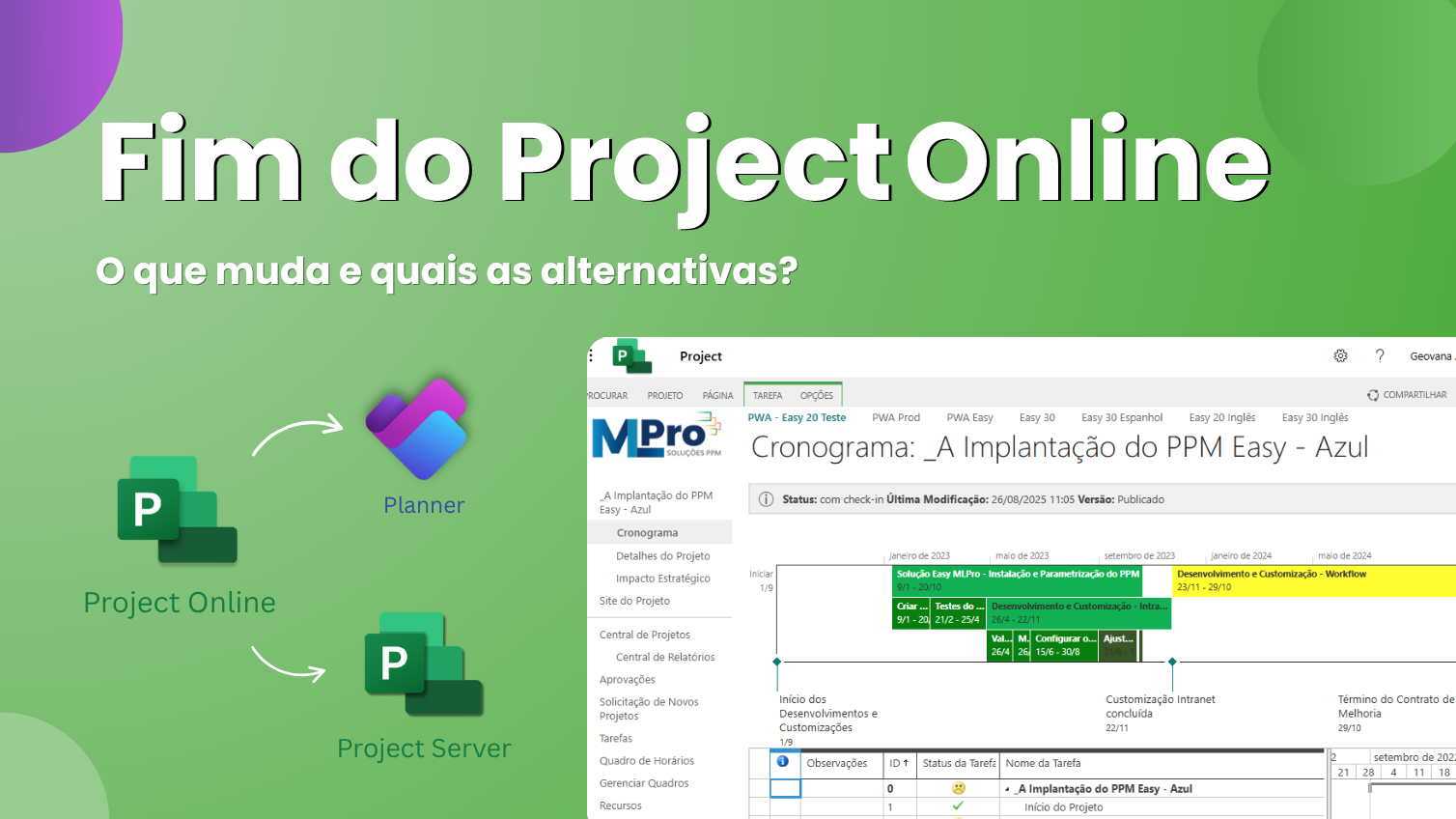 End of Project Online