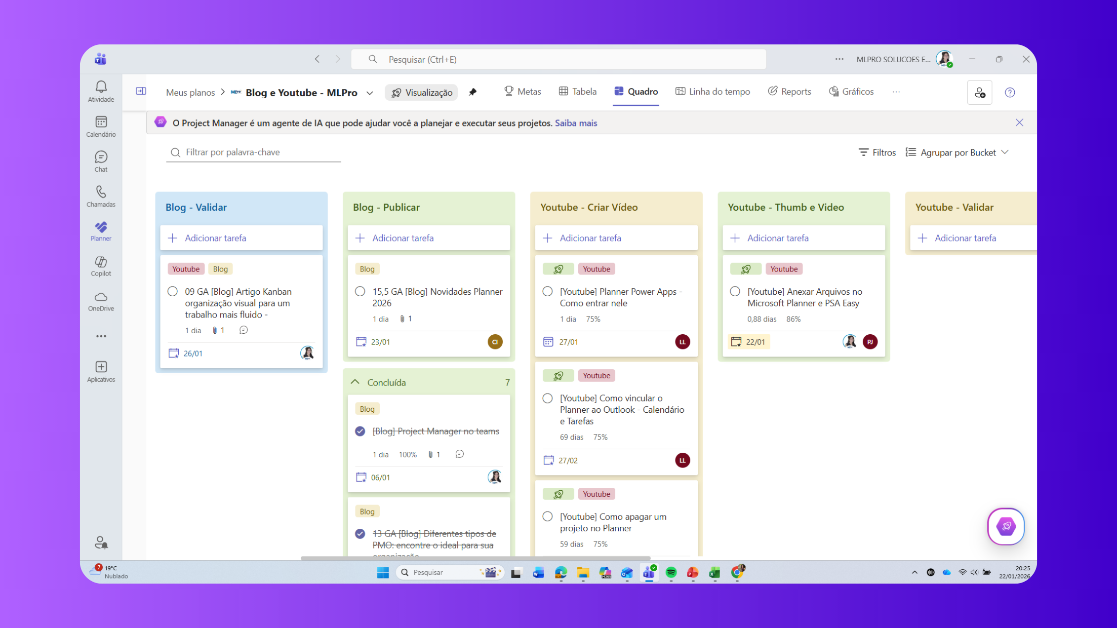 Kanban on Microsoft Planner Example of Kanban in Microsoft Planner