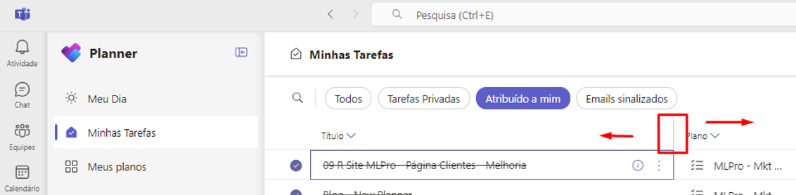 Resize columns in grid display mode