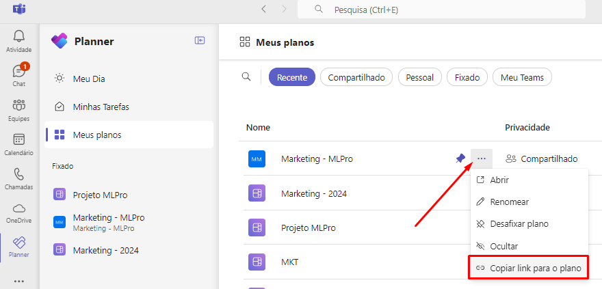 Tasks in Microsoft Planner