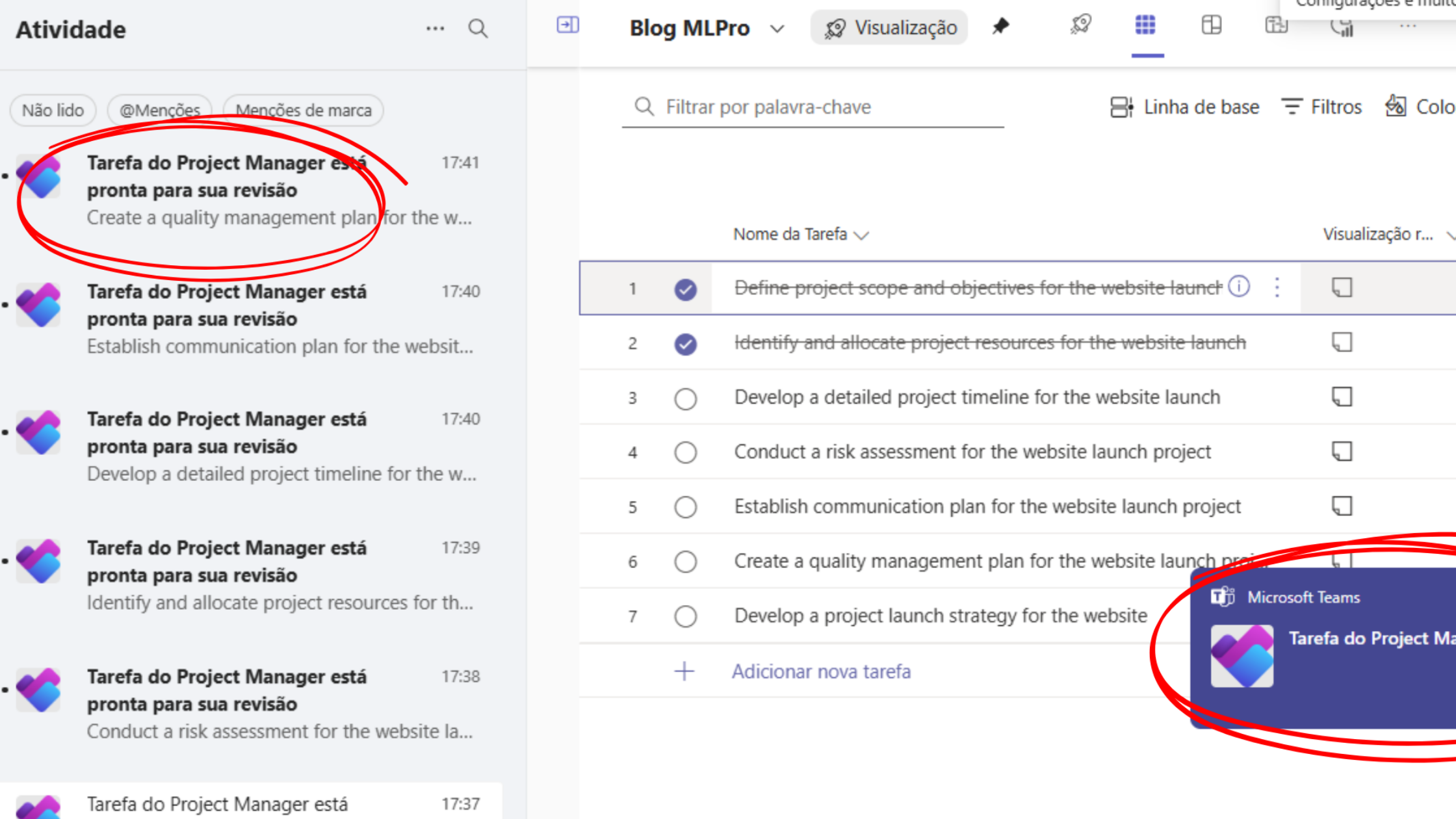 Image illustrating Microsoft Planner now has real-time notifications!