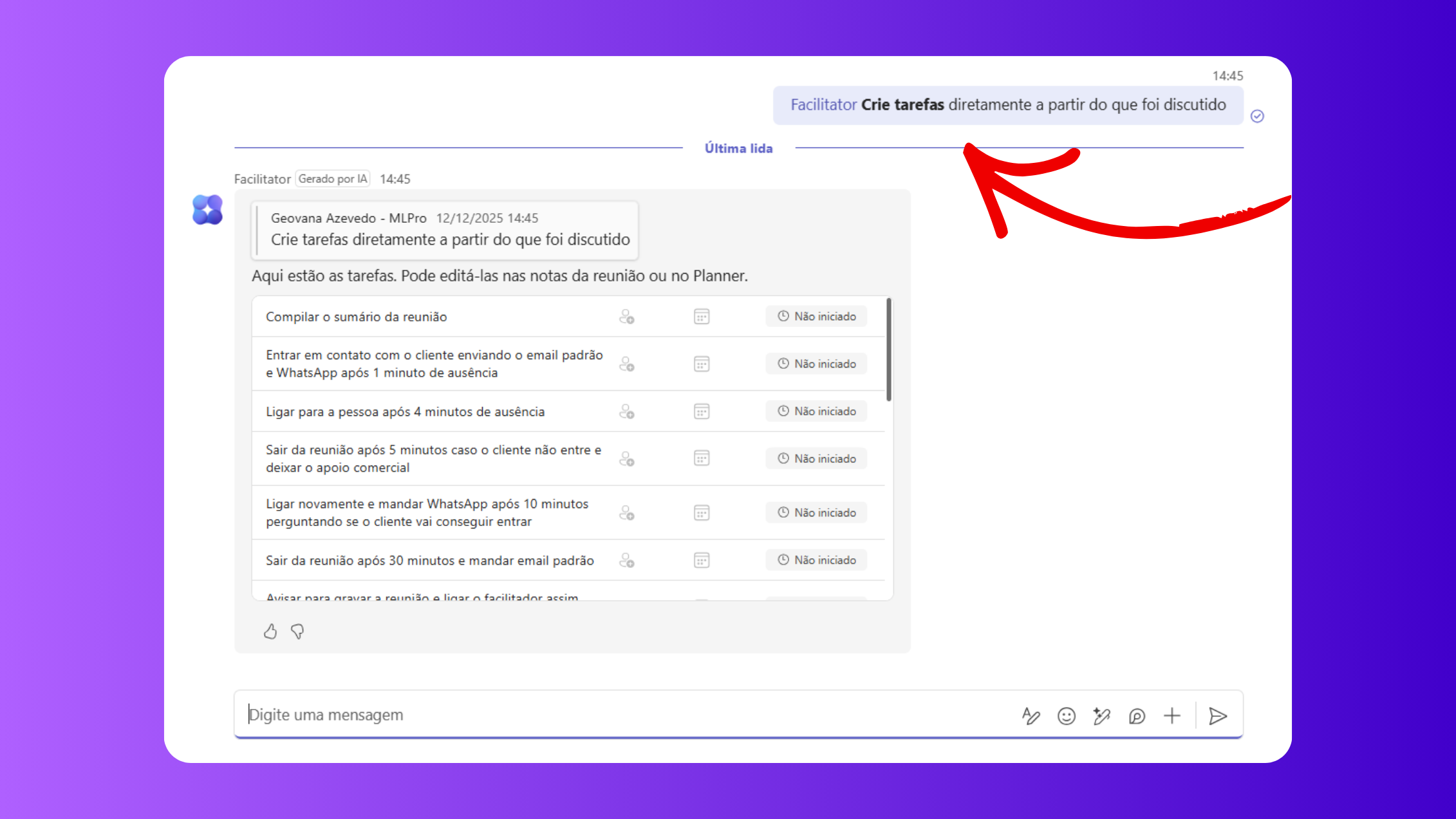 Create tasks with the facilitator Create tasks directly from what was discussed