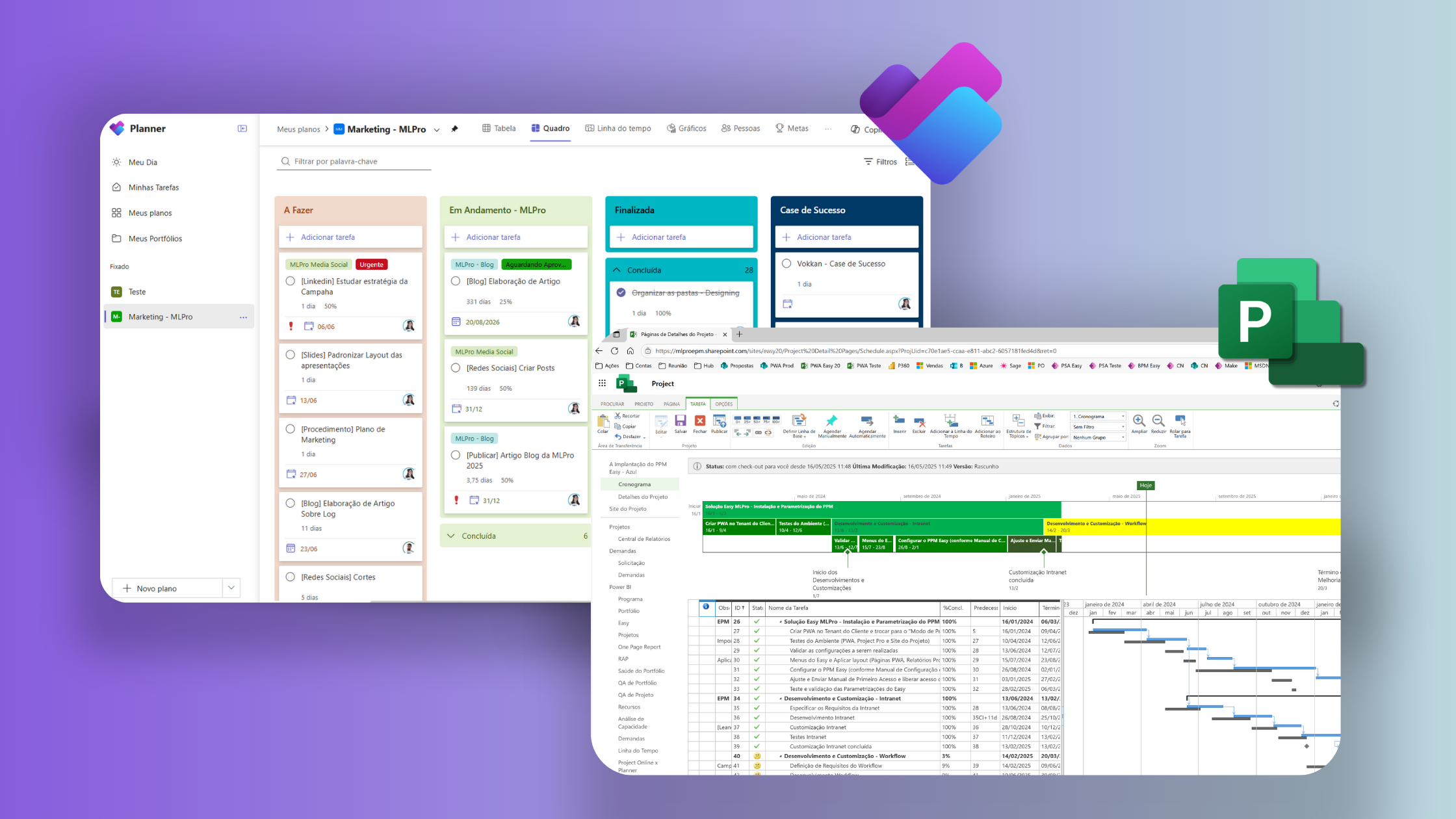 Gantt Planner and Graphic on Project Online (Planner and Project Plan 3)