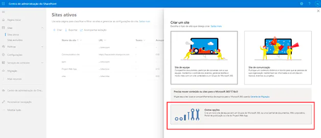 Create a website on SharePoint