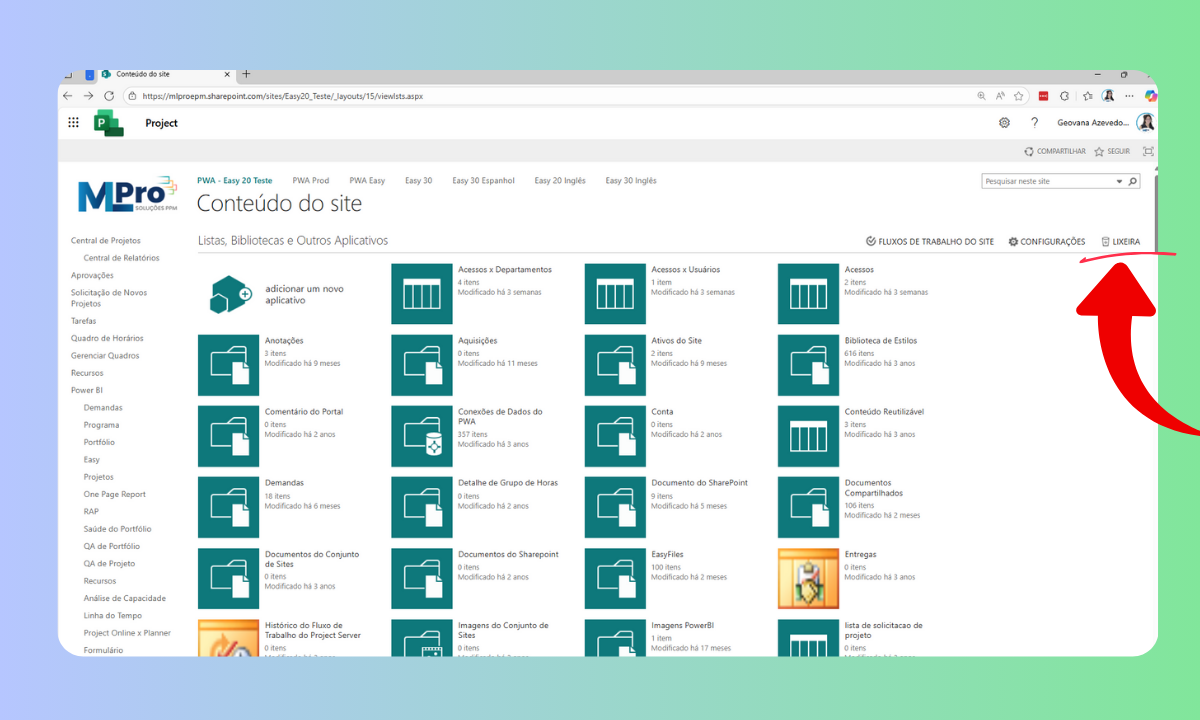 Version control on Project Online